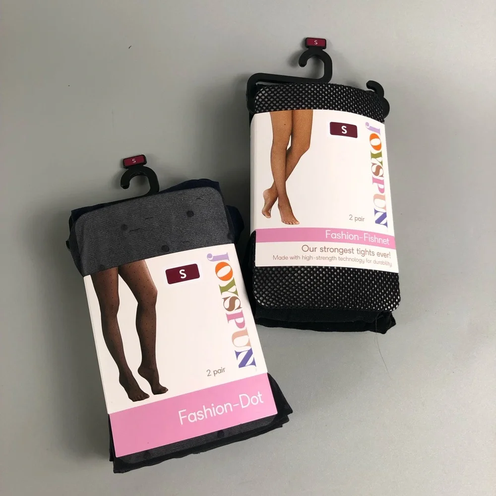 Joyspun Women's Fashion Fishnet 2Pack Bundle Size S